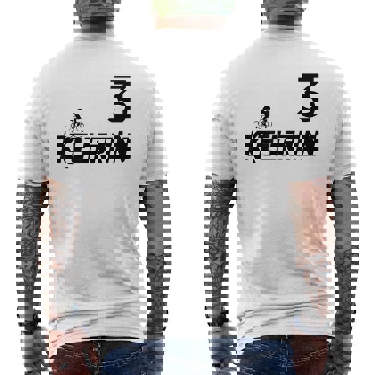 Keirin レッド ナンバー3 レッド ナンバー3 レーシング メンズTシャツ バックプリント