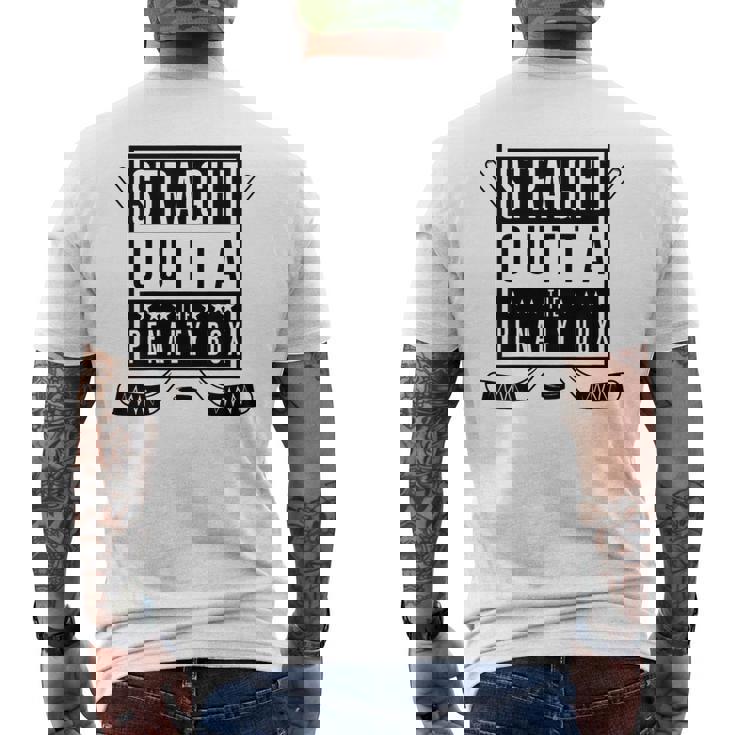 Kids Ice Hockey Player Straight Outta The Penalty Box Kids Men's Back Print T-Shirt