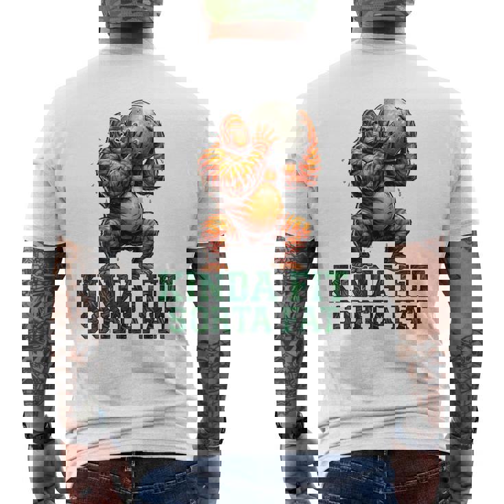 Kinda Fitorta Fat Gorilla ヘビーウェイトリフティング 面白いジム メンズTシャツ バックプリント