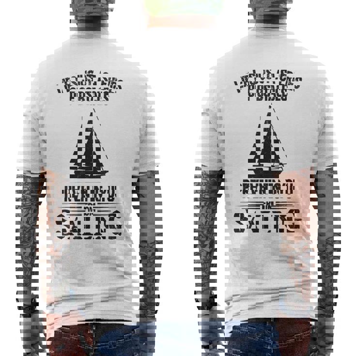 Life Is Just Aeries Obstacles セーリング ヨット メンズTシャツ バックプリント