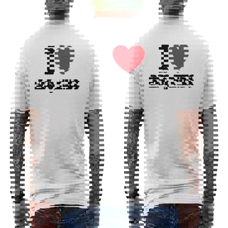 I Love Bbq リブ メンズTシャツ バックプリント