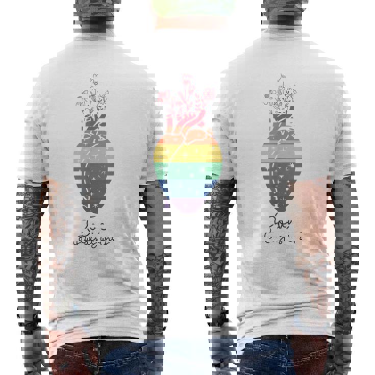 Love Wins Always Lgbt Lgbtq レインボープライド月間サポート メンズTシャツ バックプリント