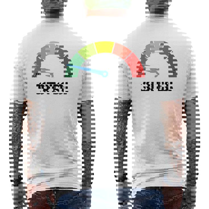 Low Cotisol Maxxing おもしろミーム ソーシャルメディア 自己改善 メンズTシャツ バックプリント