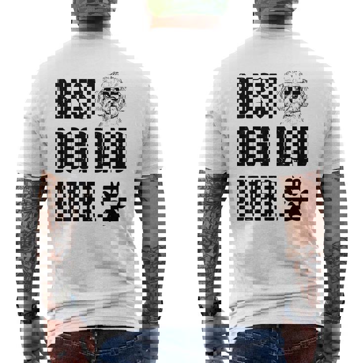 Maltese Papà Papà Miglior Cane Papà Mai Uomini T-shirt da uomo con stampa posteriore