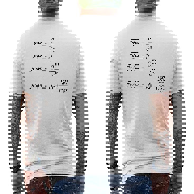 Maxwell 電磁気学・物理・科学の方程式 メンズTシャツ バックプリント