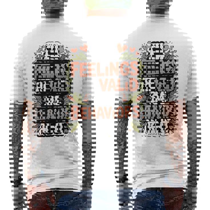 Mental Health Awareness All Feelings Are Valid Be Kind Men's Back Print T-Shirt