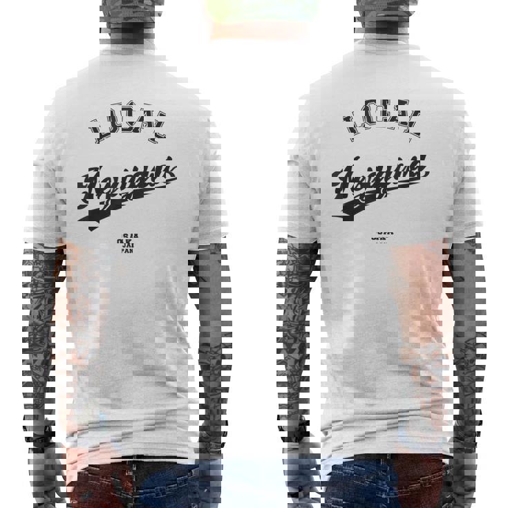 Neyagawa Local 寝屋川ローカル 故郷 メンズTシャツ バックプリント