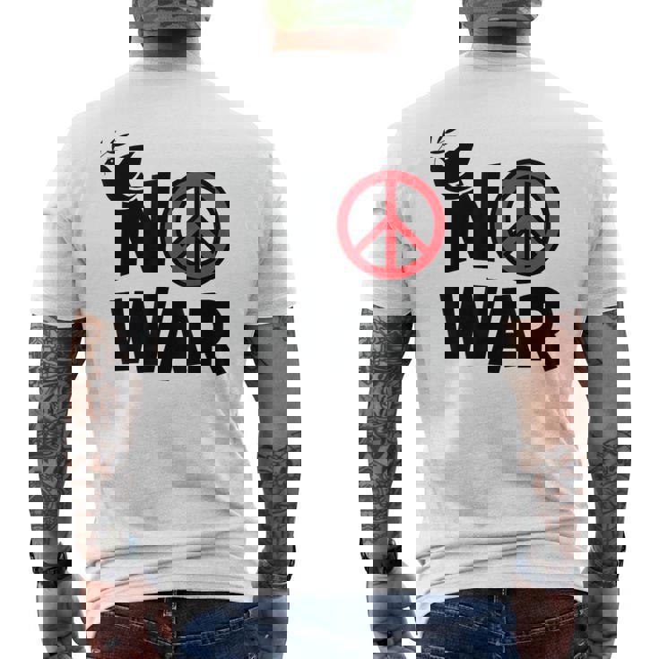 No War 反戦 平和の鳩 メンズTシャツ バックプリント