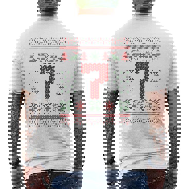 Number 7 Santa Ugly Christmas Men's T-shirt Back Print