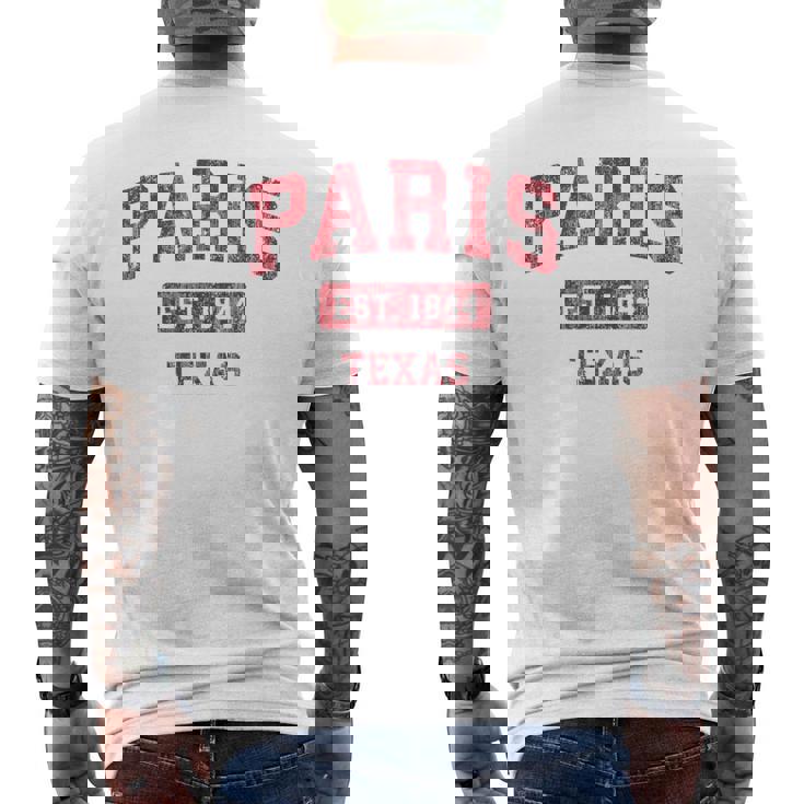 Paris Texas Tx ビンテージスポーツデザイン レッドデザイン メンズTシャツ バックプリント