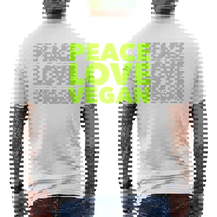 Peace Loveegan クール ベジタリアンとビーガン メンズTシャツ バックプリント