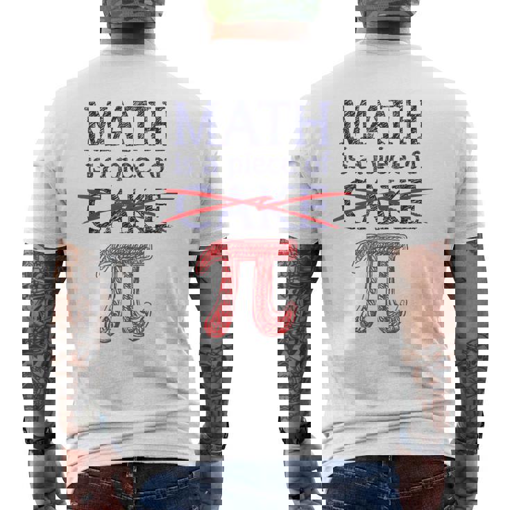 Pi Day Math Is A Piece Of Cake ファニーtシャツ 314用 メンズTシャツ バックプリント