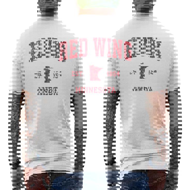 Red Wing ミネソタ Mn ビンテージ スポーツデザイン レッドプリント メンズTシャツ バックプリント