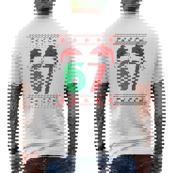Six Seven Christmas 6 7 Ugly Christmas Sweater Tri-Blend Men's T-shirt Back Print