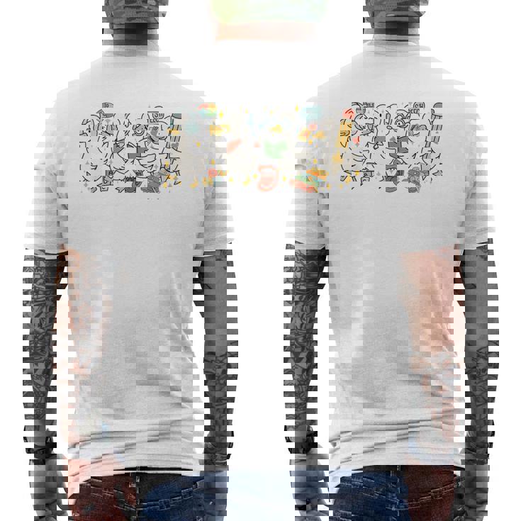 Speech Therapy Silly Goose Speech Therapist School SLP Men's Back Print T-Shirt