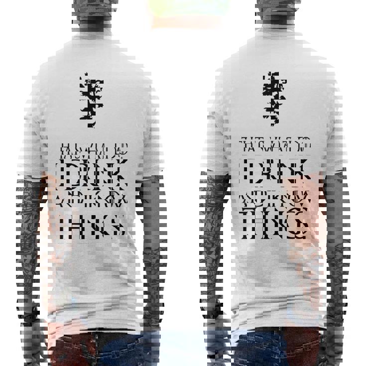 That's What I Do I Drink And I Know Things メンズTシャツ バックプリント