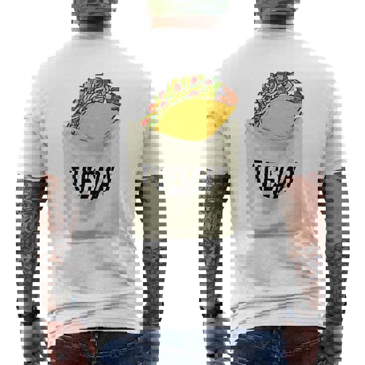 Trendy Taco Tuesday Pocket Food Humour メンズTシャツ バックプリント