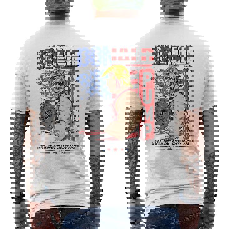 Trump Donald Pump Make Americatrong Again メンズTシャツ バックプリント