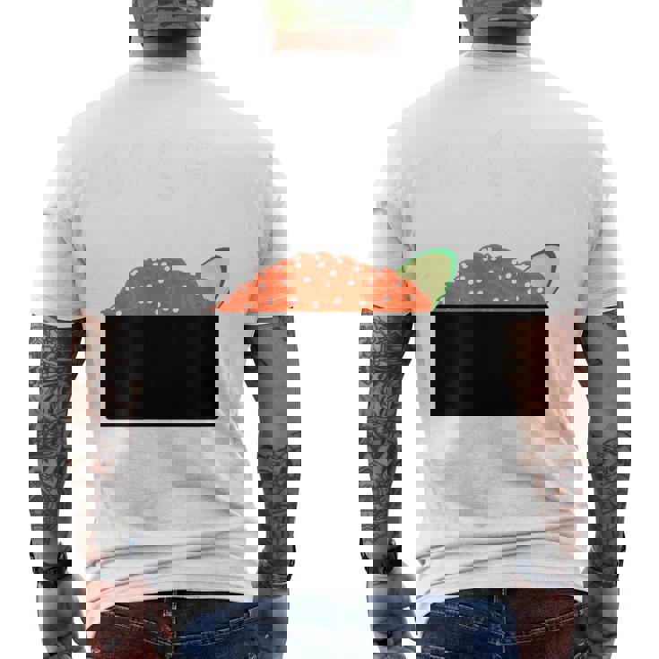 【いくら】イクラ 寿司 おすし 軍艦巻き 可愛い おもしろ 面白い 鮭 魚卵 料理 文字 ネタ ウケ狙い 文字入り 変な メンズTシャツ バックプリント