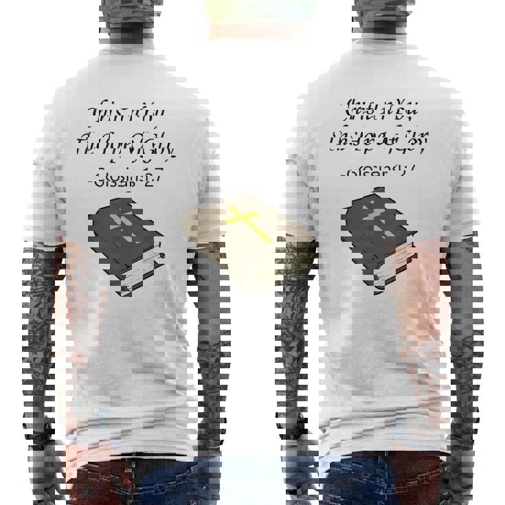 あなたの中のキリスト 聖書箇条 キリスト教 イエス・キリスト メンズTシャツ バックプリント