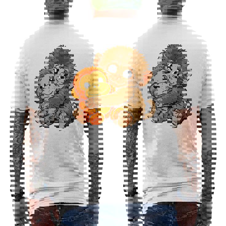 かわいいパンチ君 抱っこぬいぐるみ 赤ちゃん マカク モンキー パンチ メンズTシャツ バックプリント