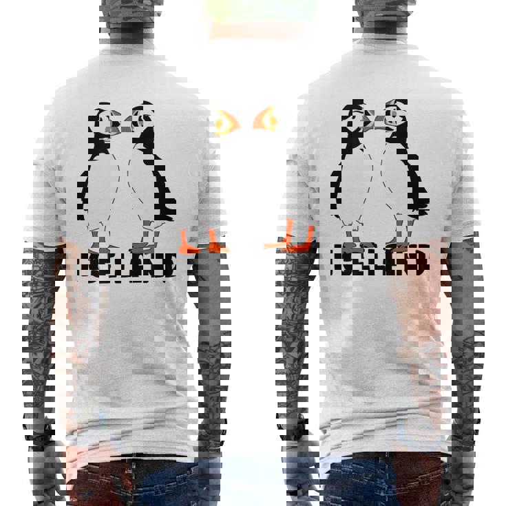 アイスランドのキュートなパフィン2個 メンズTシャツ バックプリント