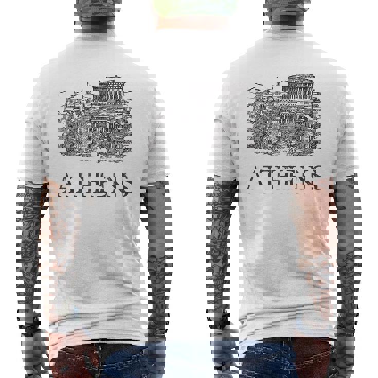 アテネギリシャ-ギリシャのお土産-アテネ メンズTシャツ バックプリント