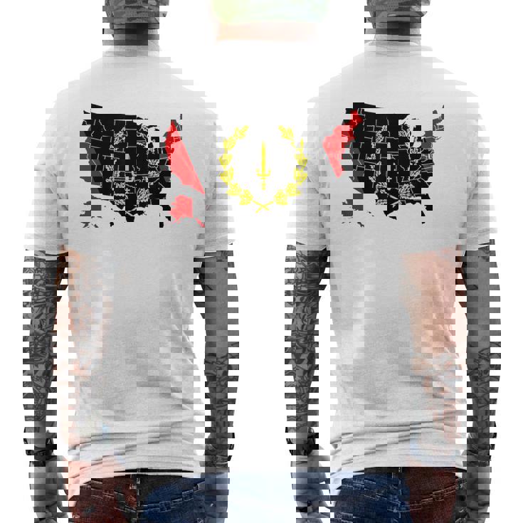 アメリカアフリカ ヘリテージフラッグ アメリカンブラック ヘリテージフラッグ メンズTシャツ バックプリント