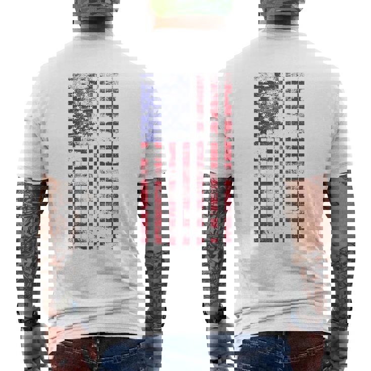 アメリカ国旗 メンズ レディース キッズ アメリカ国旗 愛国的なグランジ メンズTシャツ バックプリント