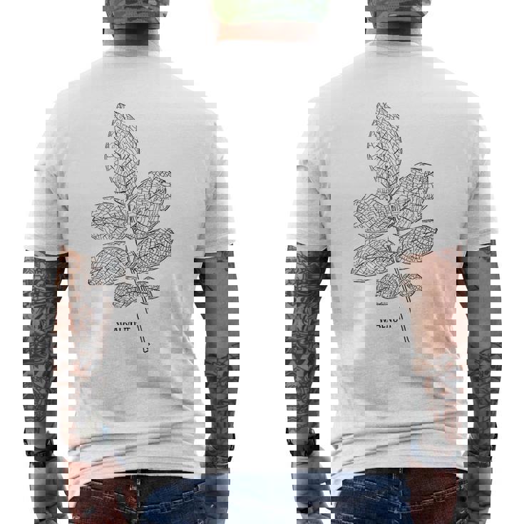 ウォールナットツリーリーフヴィンテージ植物学tシャツtシャツ メンズTシャツ バックプリント