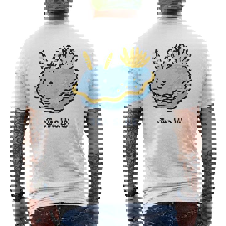 ウミウシ 海牛ealug イラスト ゆるい 簡単 おもしろ かわいい 動物 人気 海洋生物 メンズTシャツ バックプリント