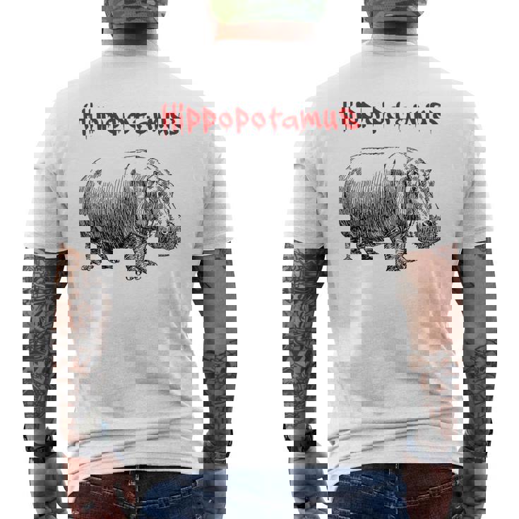 カバ ヴィンテージ シンプル ミニマリスト カバ グラフィック メンズTシャツ バックプリント