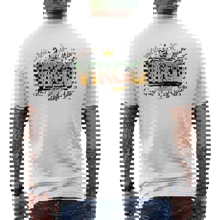 カラフルな乙女座の星座デザイン メンズTシャツ バックプリント