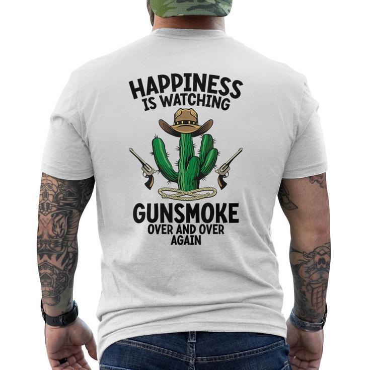 ガンスモークを何度も見るロングブランチサルーン メンズTシャツ バックプリント