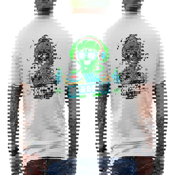 クールなブロッコリーdjミュージックパーティーバイブ面白いデザイン。 メンズTシャツ バックプリント