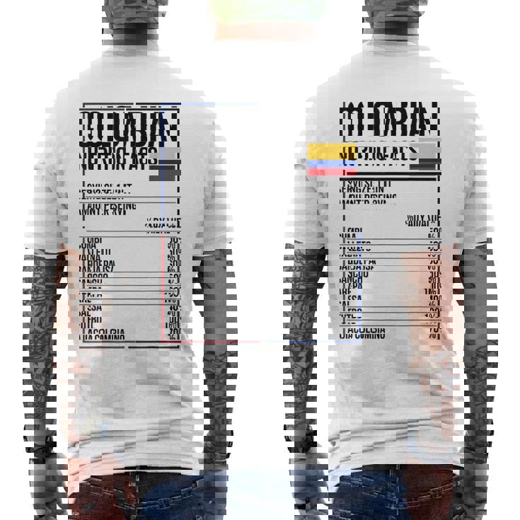 コロンビア 栄養成分 食品 カミセタ コミダ コロンビア メンズTシャツ バックプリント