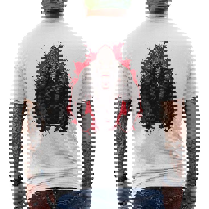 ゴリラ・ボディビル・ワークアウト バックプリント・ジム メンズTシャツ バックプリント