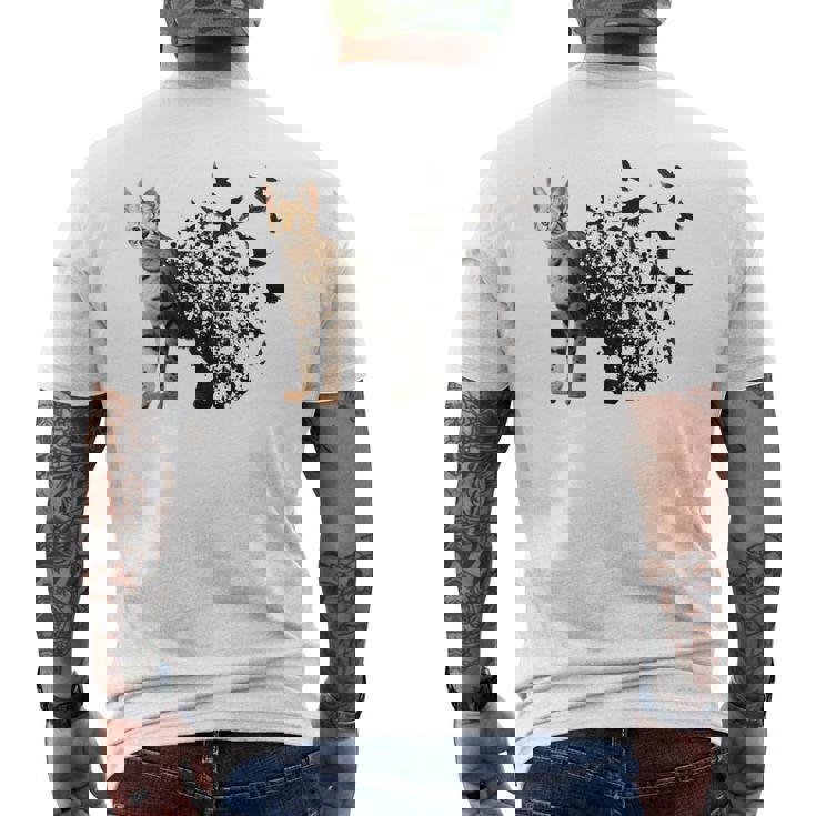 サーバルキャット 長袖tシャツ メンズTシャツ バックプリント