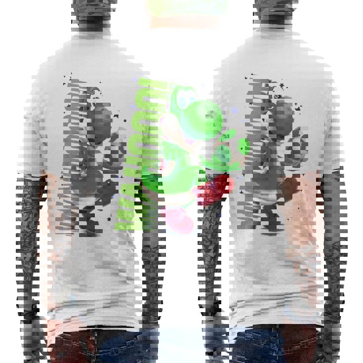 ザ・スーパーマリオギャラクシー・ムービー Action Yoshi メンズTシャツ バックプリント