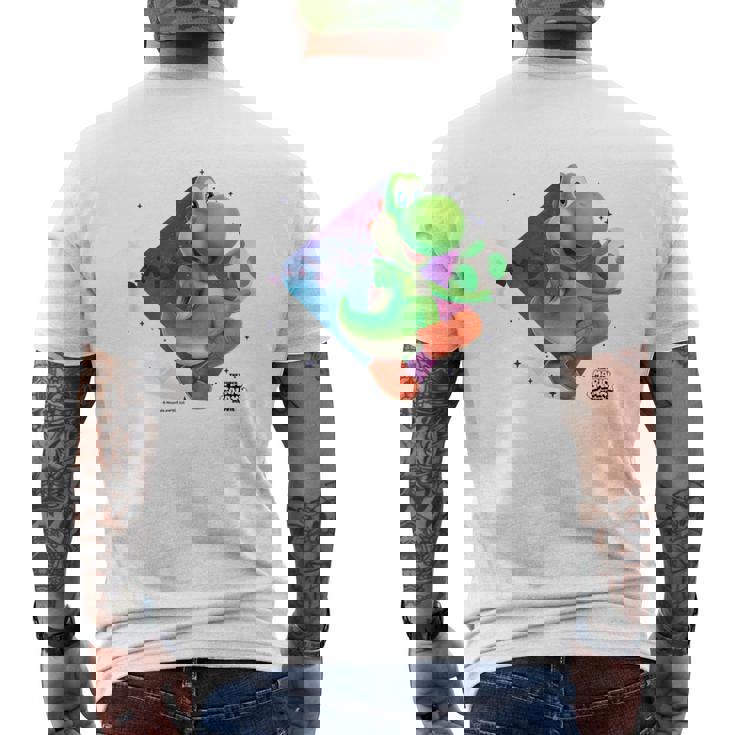 ザ・スーパーマリオギャラクシー・ムービーyoshi In Action メンズTシャツ バックプリント