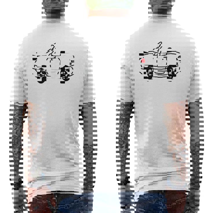 ジャパニーズホワイト スポーツカー Jdm オートクロス レーシングロードスター メンズTシャツ バックプリント