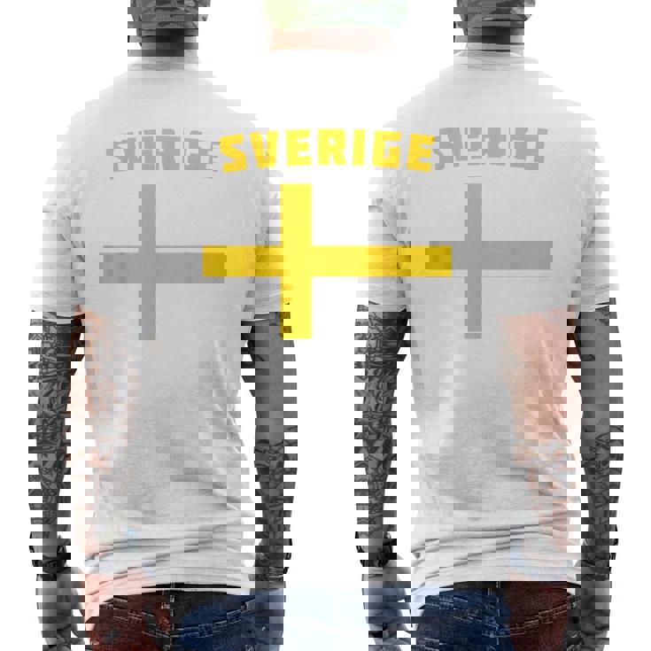 スウェーデンサッカースウェーデン国旗 ファンジャージ メンズTシャツ バックプリント