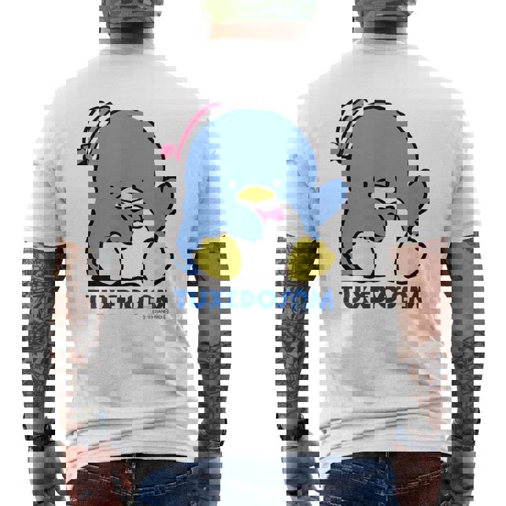 タキシードサム おすわり ライトカラー メンズTシャツ バックプリント