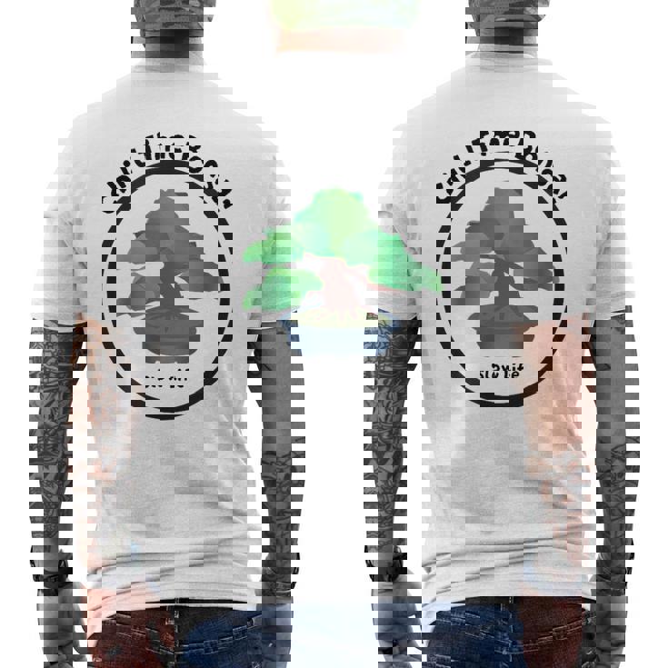 チルタイム盆栽 メンズTシャツ バックプリント