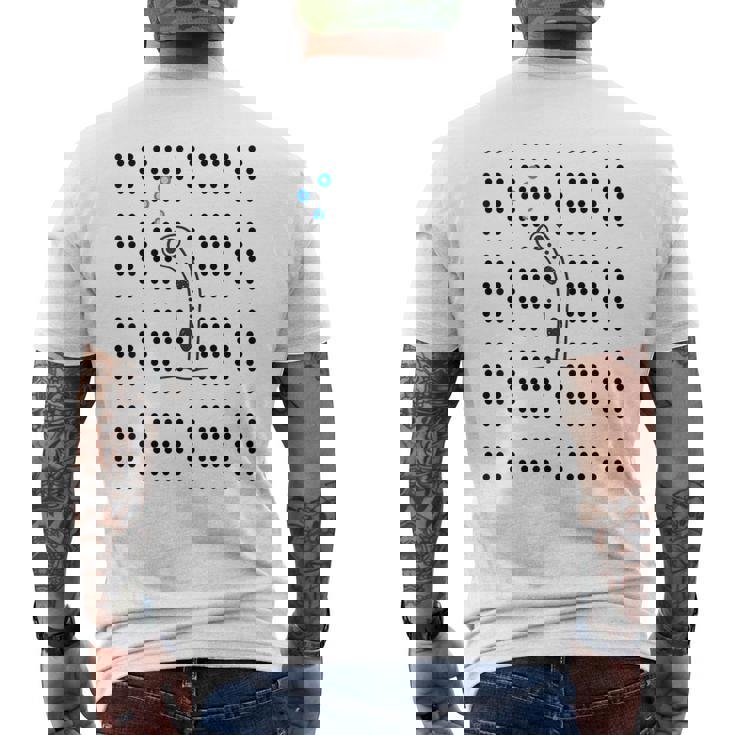 チンアナゴ《ドット柄 水玉模様》【どうぶつフレンズ】魚 水族館の生き物 かわいい 面白い 動物 メンズTシャツ バックプリント