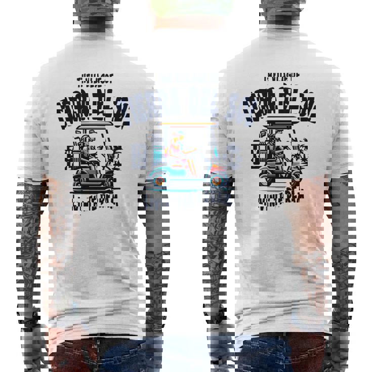 ティエラ・デル・ソルの村ゴルフカートデザイン。 長袖tシャツ メンズTシャツ バックプリント