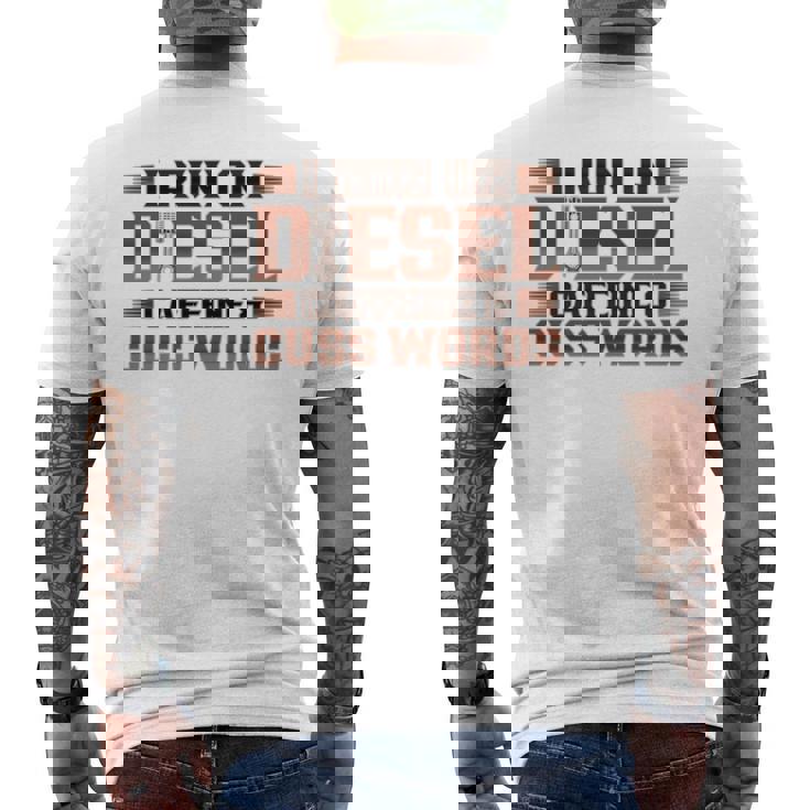 ディーゼルカフェインで走るトラック運転手 長袖tシャツ メンズTシャツ バックプリント