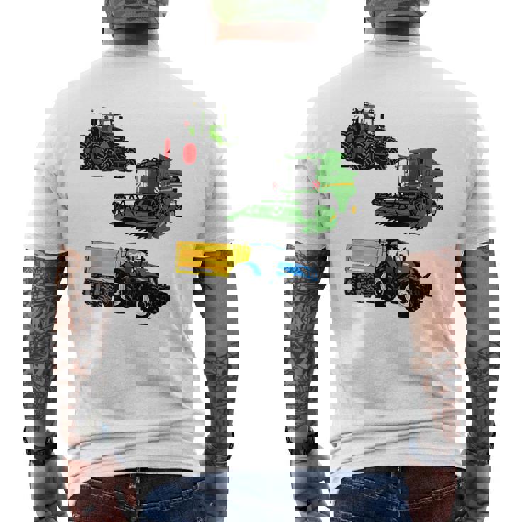 トラクター トラクター コンバインハーベスター 農家 農業 メンズTシャツ バックプリント