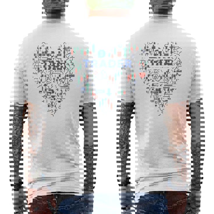 トレーダーハート I Love Cryptocurrencyトレーディング 暗号トレーダー メンズTシャツ バックプリント