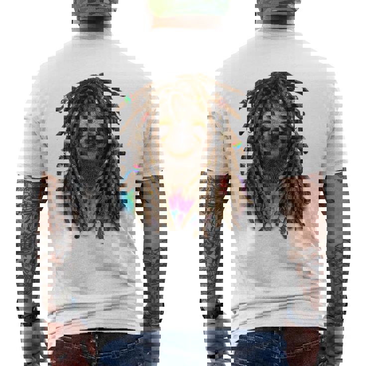 ドレッド ヒップホップ レゲエ 動物 ナマケモノ メンズTシャツ バックプリント